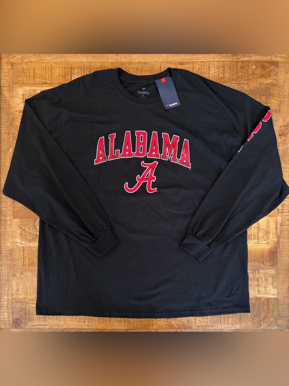 NWT Alabama Crimson Tide Fanatics Distressed Arch Over Logo LS T-Shirt - Picture 2 of 5